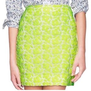 J Crew Neon Lemon Grass Green Yellow
Embroidered Floral Mini Skirt